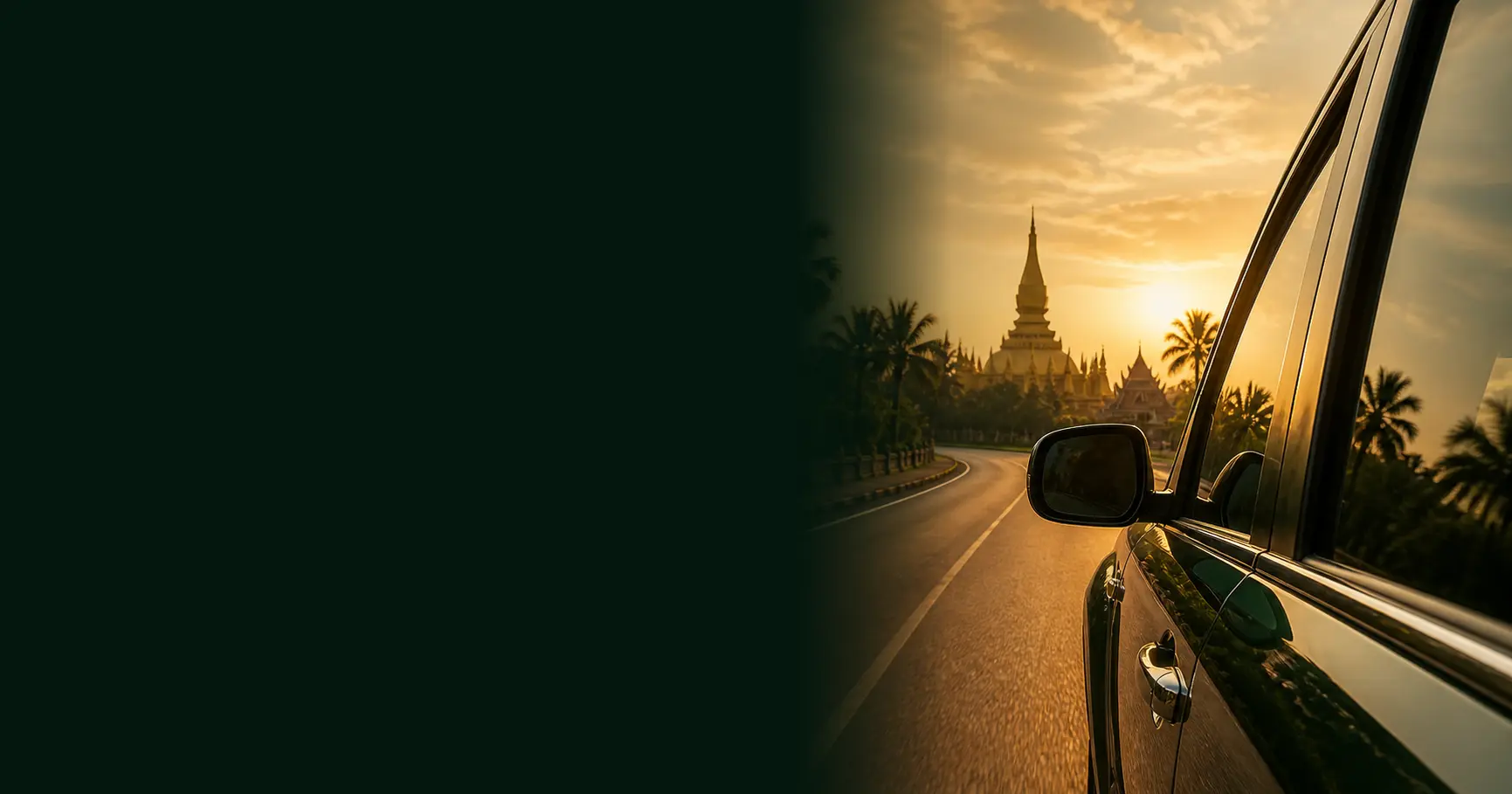 ภาพวัดพระธาตุหลวงและเส้นทางท่องเที่ยวลาว